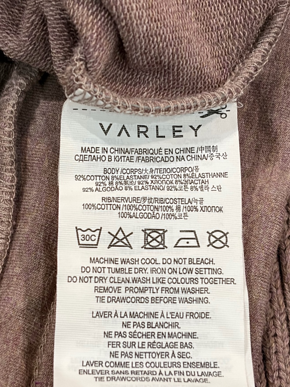 VARLEY Britannia Ribbed Cowl Neck Drawstring Sweater Size S - Picture 9 of 10